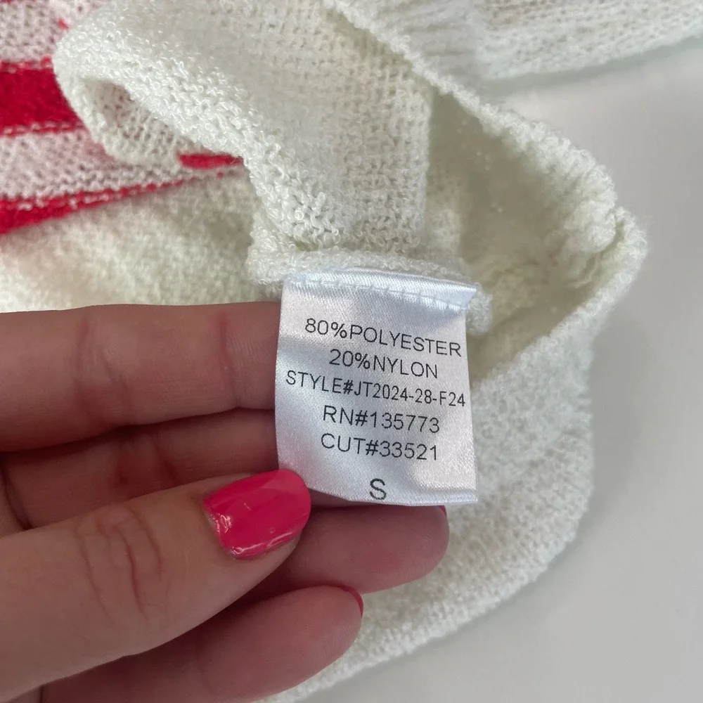 Altar'd State American Flag Cropped Sweater Small White Knit Patriotic JT2024-28 - Picture 10 of 12